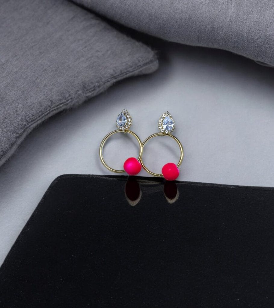 Pink Pearl Danglers - Image 3