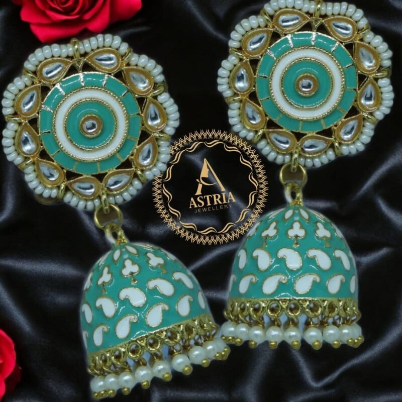 Green Bell Jhumkas