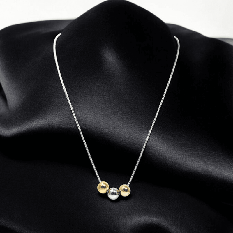 Mixed Metal Beads Necklace