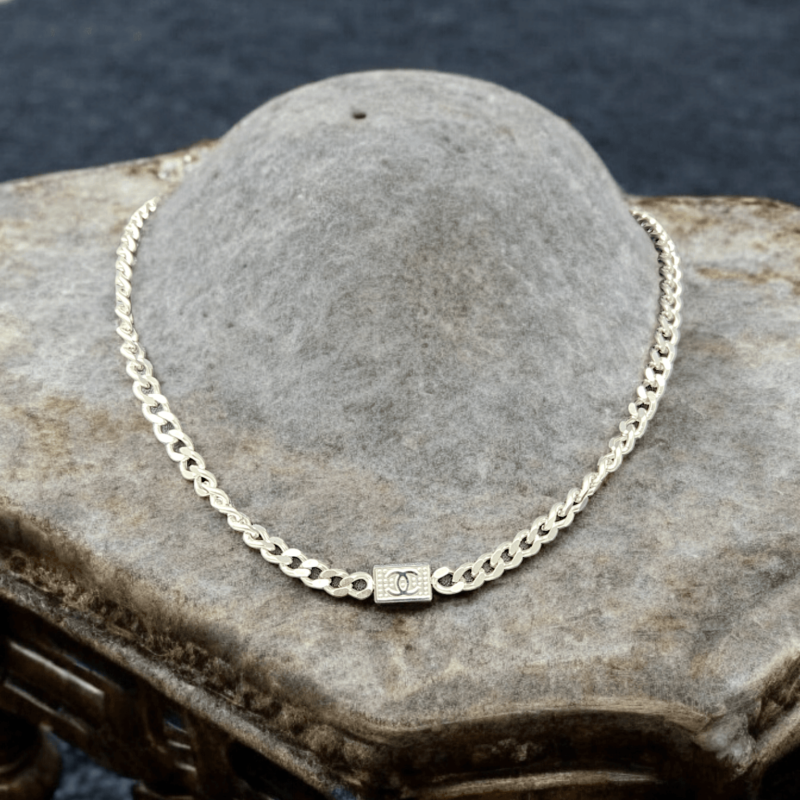 Silver  Necklace with Square Pendant
