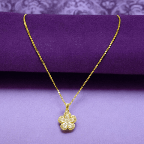 Elegant Gold Plated Flower Necklace