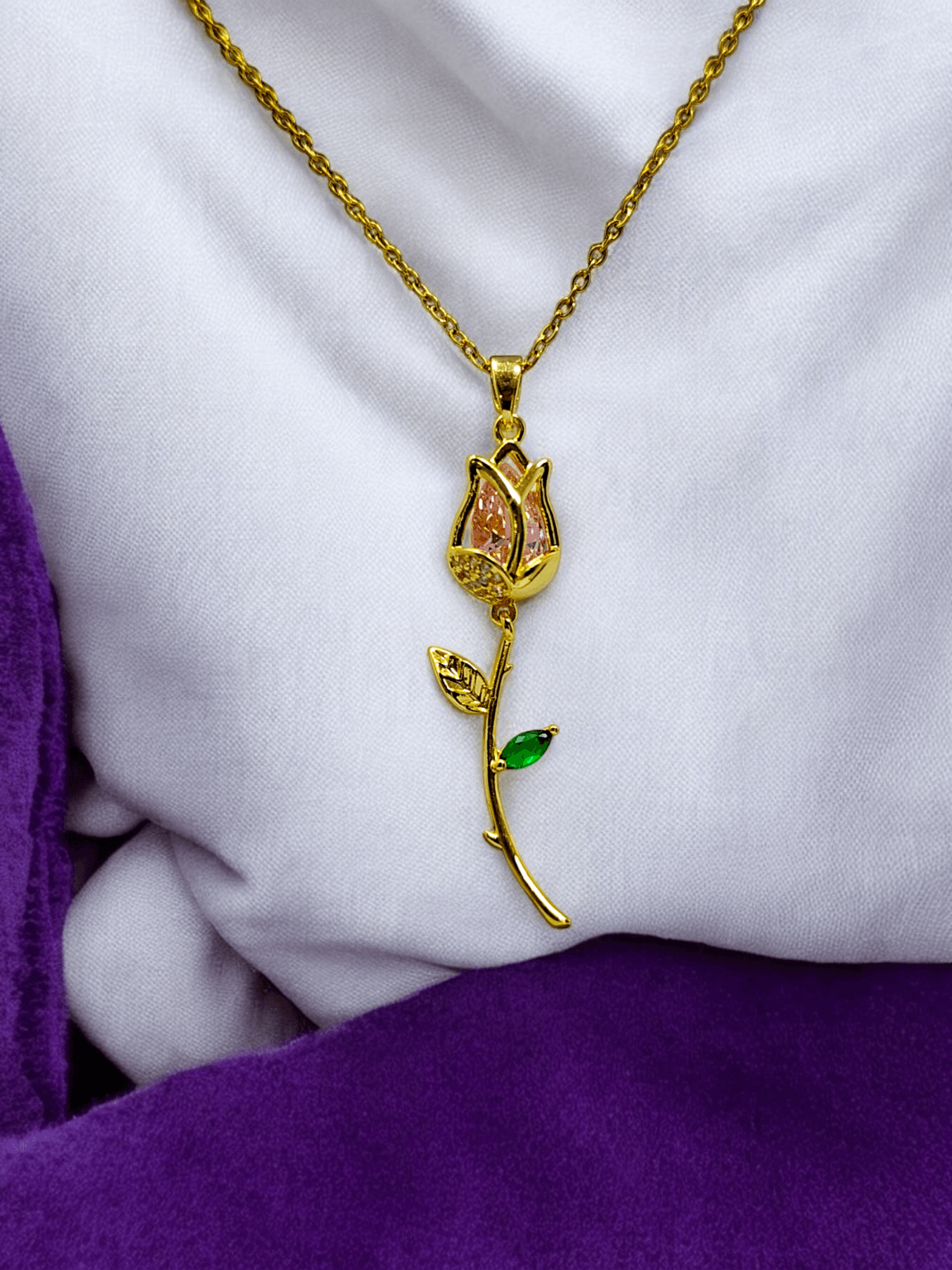 Rose Pendant Necklace - Image 3