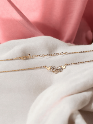 Gold Necklace with Floral Accents - Image 3