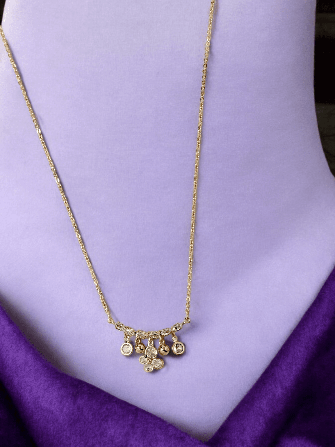 Necklace with a Delicate Flower Design