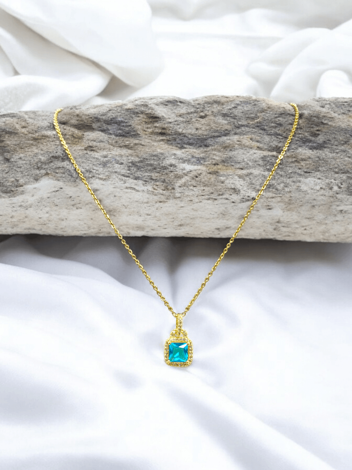 Necklace with a Stunning Blue Stone