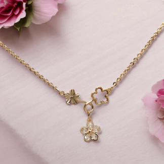 Necklace with Flower Charm - Image 2
