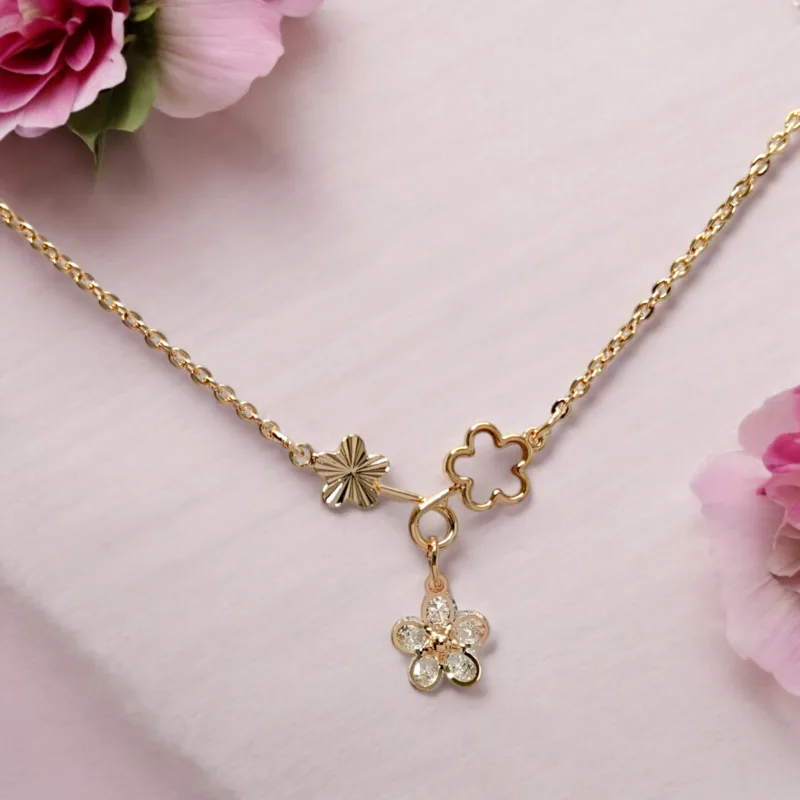 Necklace with Flower Charm - Image 2