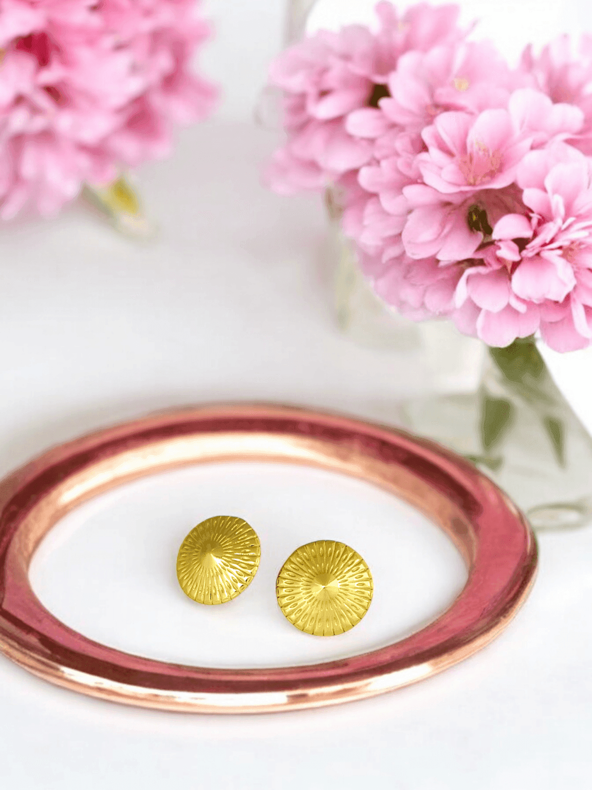 Gold-Plated Round Earrings
