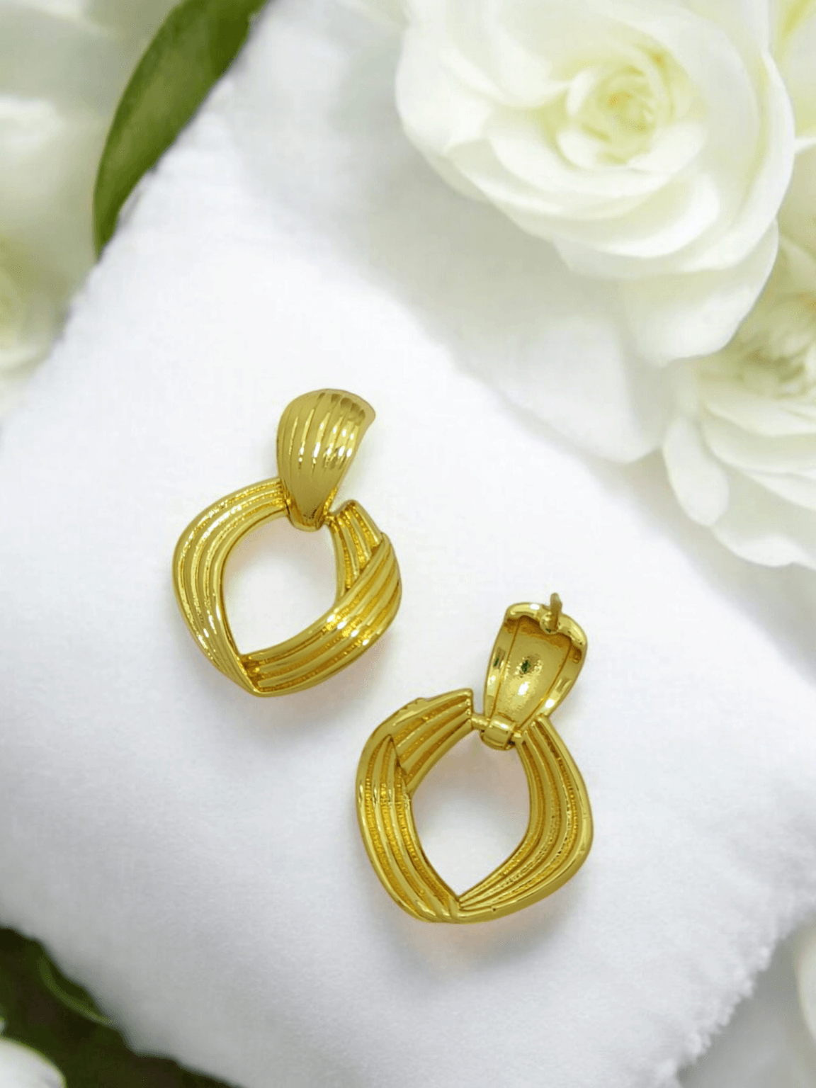 Gold-Plated Flower Earrings