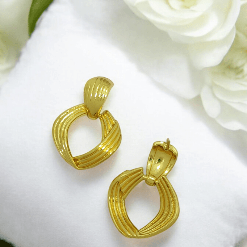 Gold-Plated Flower Earrings