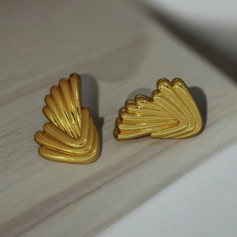 Golden Metal Earrings