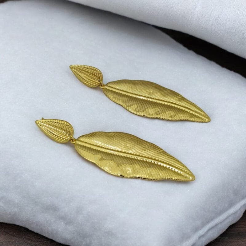 Gold Leaf Earrings - Image 2