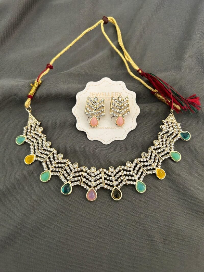 Rainbow Stone Choker Necklace