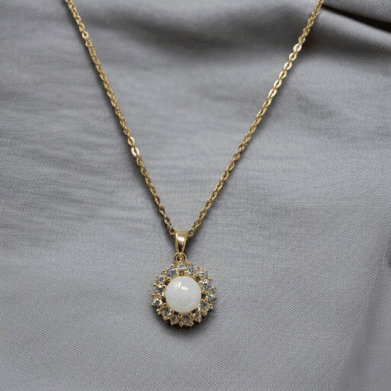 stainless steel pearl necklace - Image 2