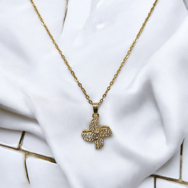 Golden Floral Pendant - Image 2