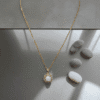 stainless steel pearl necklace