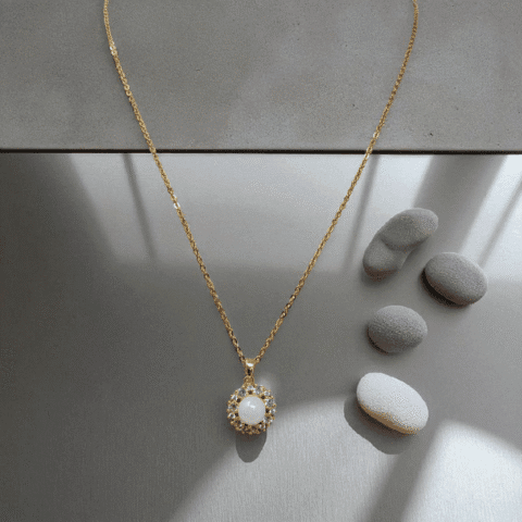 stainless steel pearl necklace