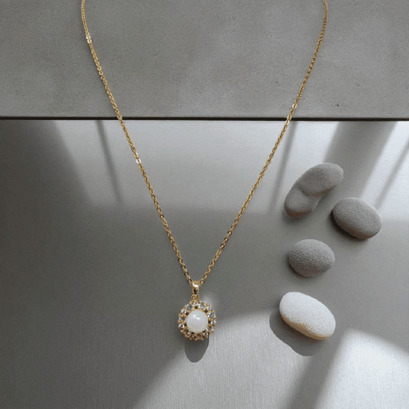 stainless steel pearl necklace