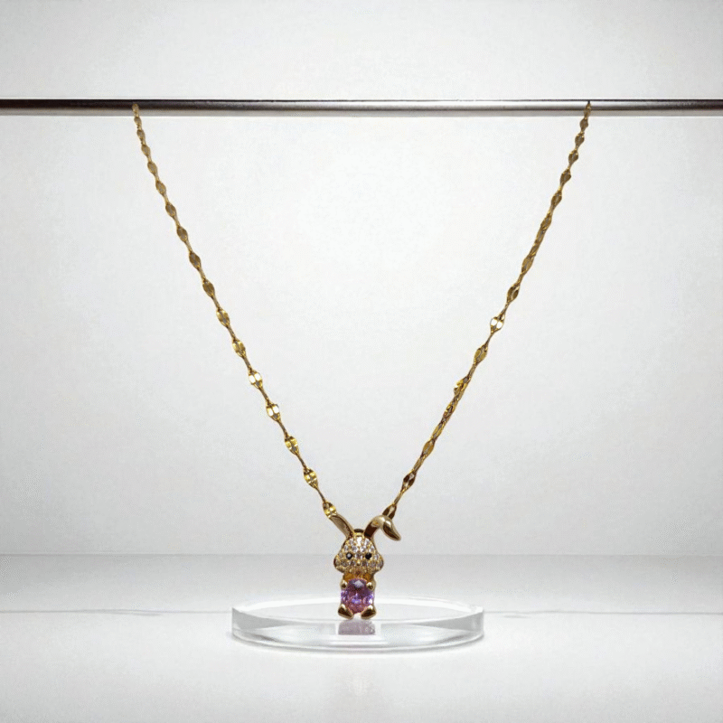 Golden Bunny Charm Necklace
